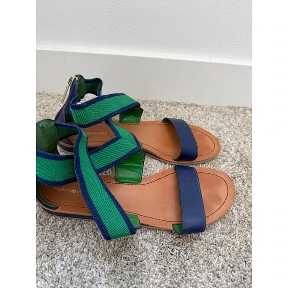 Tommy Hilfiger Women's Strappy Sandals – Blue & Green – Size 9 - Picture 2 of 5